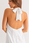 Tying The Knot Halter Neck Mini Dress - White - Pineapple Lain Boutique