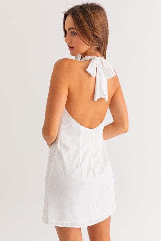 Tying The Knot Halter Neck Mini Dress - White – Pineapple Lain Boutique