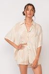White Sands Boxy Button Down Top - Pineapple Lain Boutique