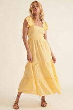 You’re My Sunshine Plaid Maxi Dress - Yellow - Pineapple Lain Boutique